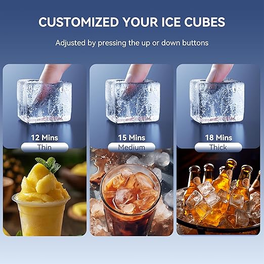 Coolski 150 lbs/24H Commercial Ice Maker Machine, 45 Cubes/6mins, 35 lbs Ice - Image 4