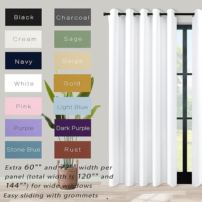 KOUFALL White Room Darkening Curtains 60x48 Inch Long - Image 2