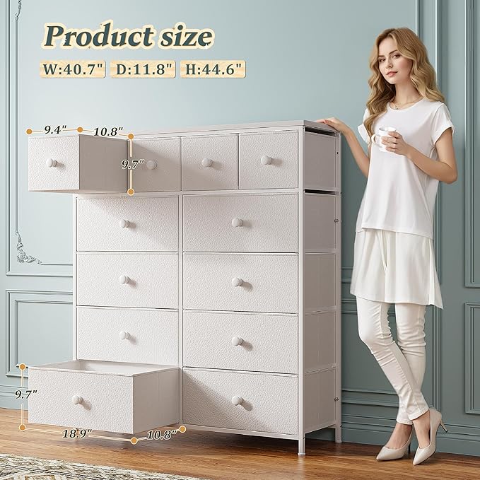 White Dresser for Bedroom Tall Dresser - Image 3