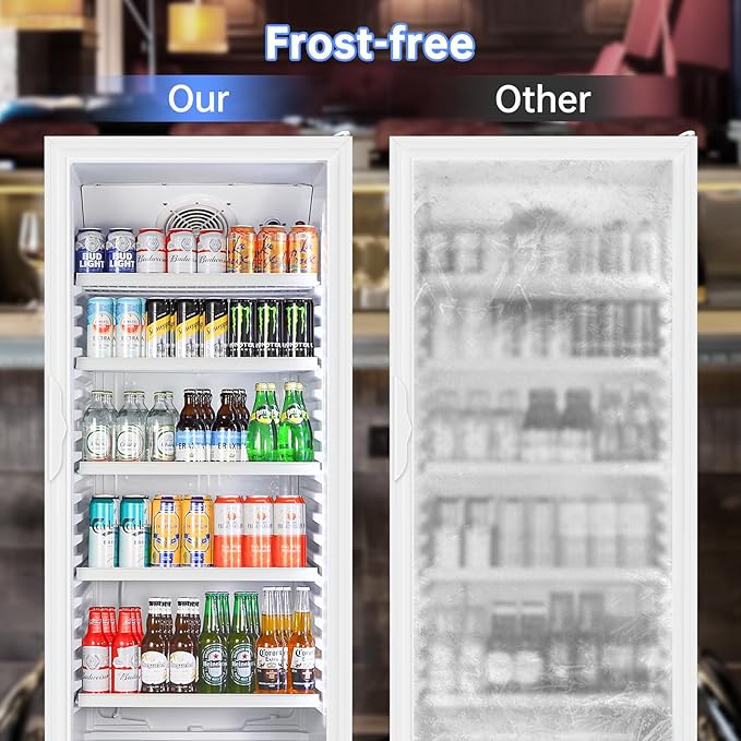 Commercial Beverage Refrigerator, 24.5 Inch 15 Cu. Ft. Drink Fridge, Display - Image 8