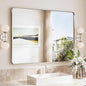 TokeShimi Brushed Nickel Bathroom Mirror, 40x30 Large Bathroom Mirror Rectangle by RefinedBathroomAccessories