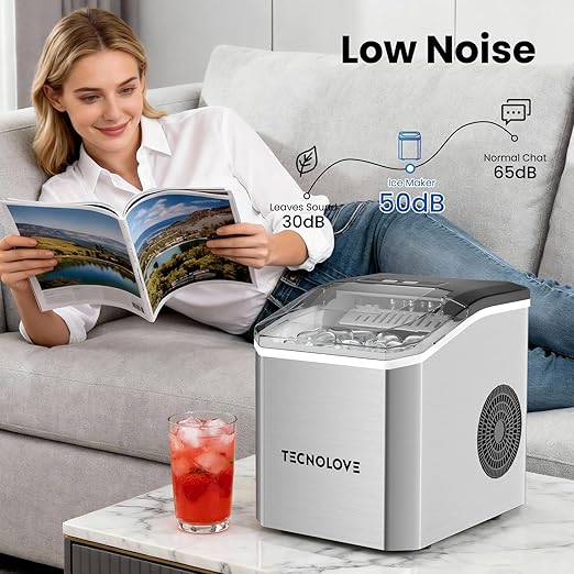 Countertop Ice Maker, 9 Ice Cubes in 10 Minutes, Self-Cleaning Portable Ice - Image 8