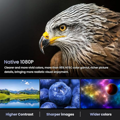 HOMPOW Projector, Native 1080P Full HD Bluetooth Projector - Image 2