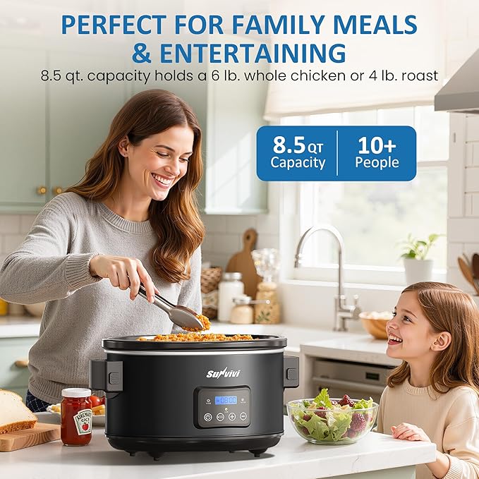 Programmable Slow Cooker with Locking Lid, Portable Multi-Cooker - Image 2