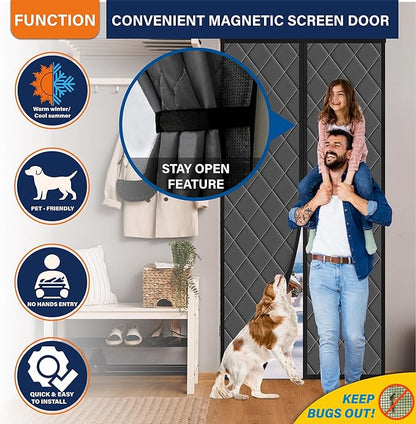 Magnetic Thermal Insulated Door Curtain, Fits Door Size 38" x 82", Durable - Image 5