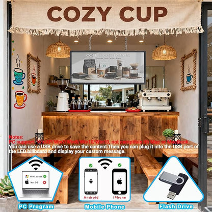 P6 Programmable LED Sign 40"x17", Outdoor Waterproof Digital Message Board - Image 4