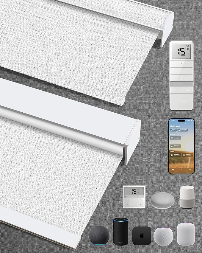 Kincmo Motorized Blinds with Remote, 100% Blackout Motorized Roller Shades Work by KincmoBlinds