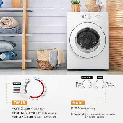 1.8 Cu.Ft. Portable Clothes Dryer, 1020W portable dryers - Image 3
