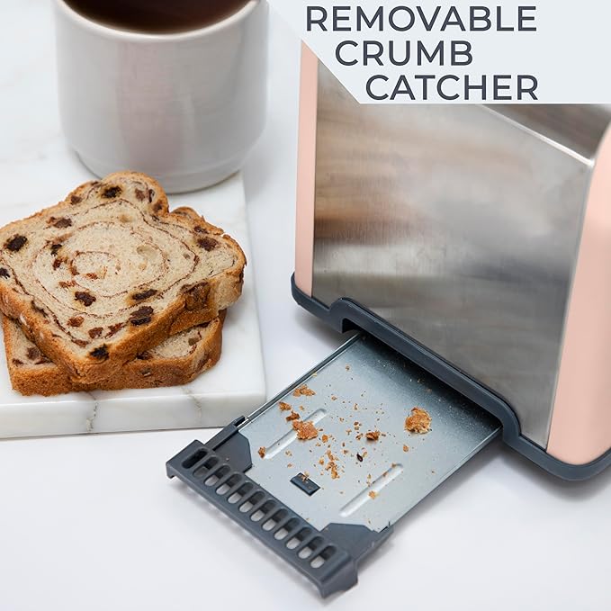 Rae Dunn Toaster, Stainless Steel 2 Slice Square Toaster, Wide Slot - Image 4