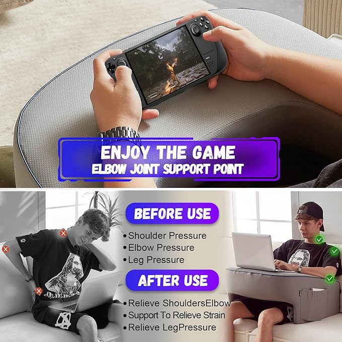 Reading Pillow for Gaming, Extra Large Laptop Pillow for Adult, Memory Foam Lap - Image 4