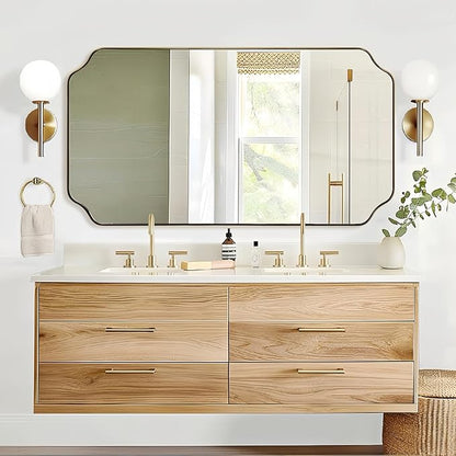 ANDY STAR 30"x55" Large Bathroom Mirror, Brushed Brass Full Length Wall Mirror by ANDYSTAR