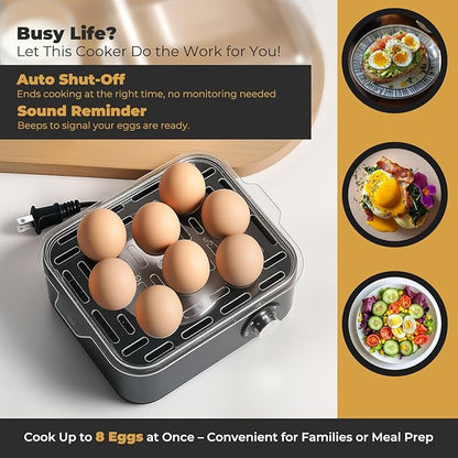 Annie & Mia Design Electric Egg Cooker, Stainless Steel 8 Egg Capacity egg - Image 3