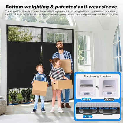Magnetic Screen Door 72"x80" Blackout – Privacy Protection, Powerful Magnets - Image 4