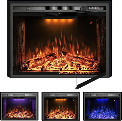 29 Inches Electric Fireplace Insert, 750W/1500W Fireplace Heater by Velaychimney