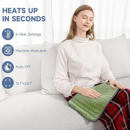 Electric Heating Pad for Pain Relief, Soft Heat Wrap for Neck, Moist/Dry Heat - Image 4