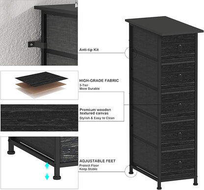 GiftGo Narrow Dresser Vertical Slim Dresser Chest of Drawers Skinny Storage - Image 5