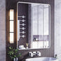 ISKM Silver Bathroom Mirror, 36 x 28 Inch Metal Rounded Rectangular Wall by ISKM-IStillKeepMovin