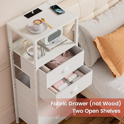 5 Drawers Dresser with Charging Station & Voice-Controlled LED Light, Tall - Image 6