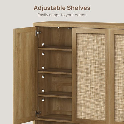 SICOTAS Rattan Shoe Storage Cabinet - Image 5
