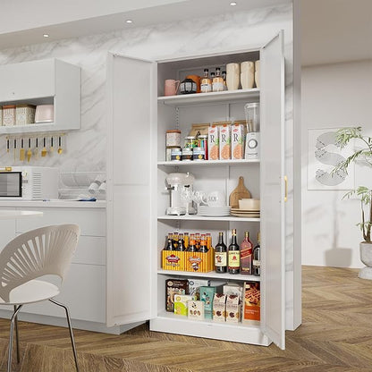 71" Tall Metal Storage Cabinet, Kitchen Pantry Storage Cabinets - Image 8