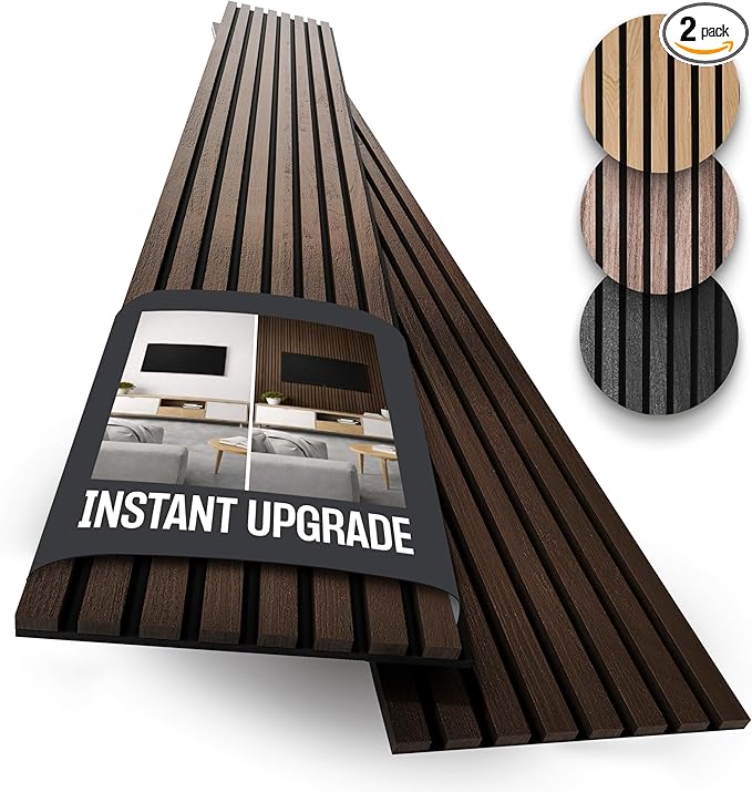 2-Pack Acoustic Wood Slat Panels by COREMINDED