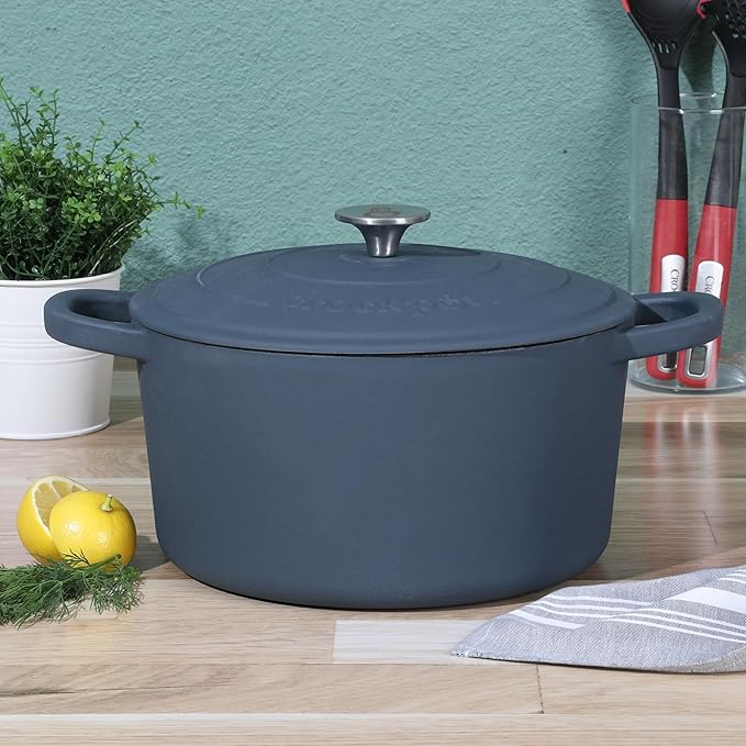 Crock-Pot Artisan 7-Quart Round European Enameled Cast Iron Dutch Oven – Matte - Image 2