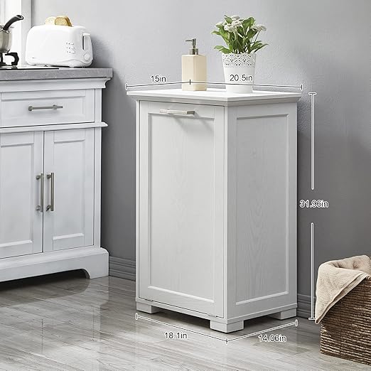 OLD CAPTAIN Tilt-Out Laundry Sorter Cabinet/Wooden Tilt Out Trash Cabinet - Image 5