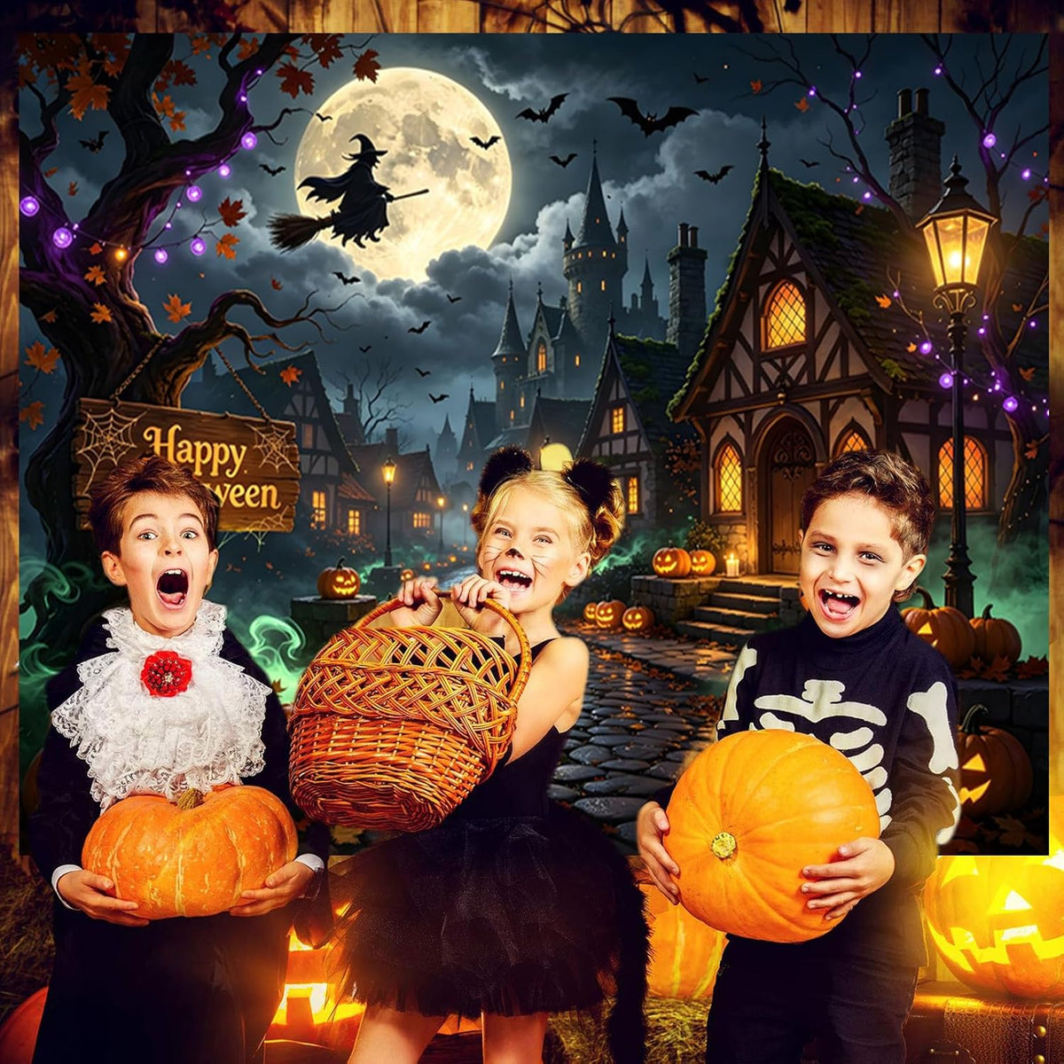 12x8ft Halloween Backdrop Haunted House Halloween Backdrops for Photography
