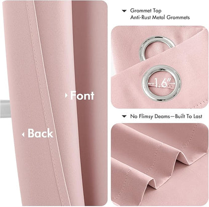 MIULEE Baby Pink Blackout Curtains - Image 4
