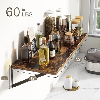 12 Inch Deep Floating Shelves, 30W x 12D Wall Shelves - Image 3
