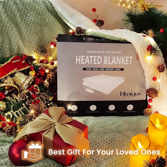 Heated Blanket Electric Blanket King Waffle, 90x100 Inches Dual Controllers - Image 8
