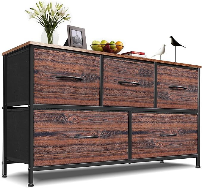 Dresser for Bedroom with 5 Drawers, Chest of Drawers, Storage Drawers Organizer by Sonharlar