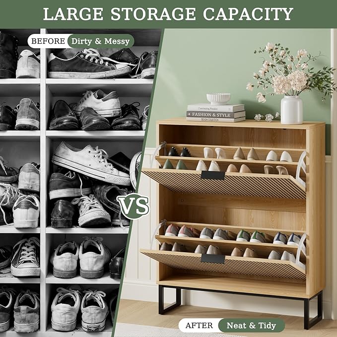 Shoe Cabinet Storage Entryway Slim, Shoe Organizer Cabinet - Image 6