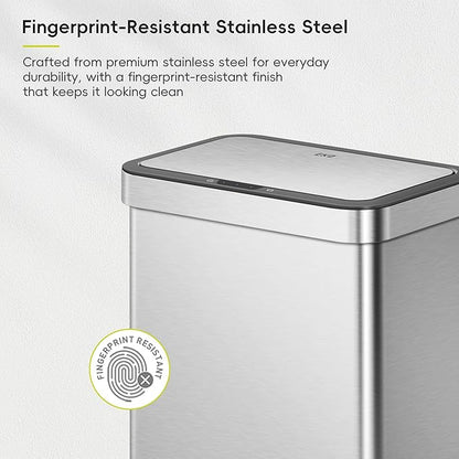 EKO Econova 30L+30L Dual Compartment Motion Sensor Trash Can, 16 Gallon - Image 7