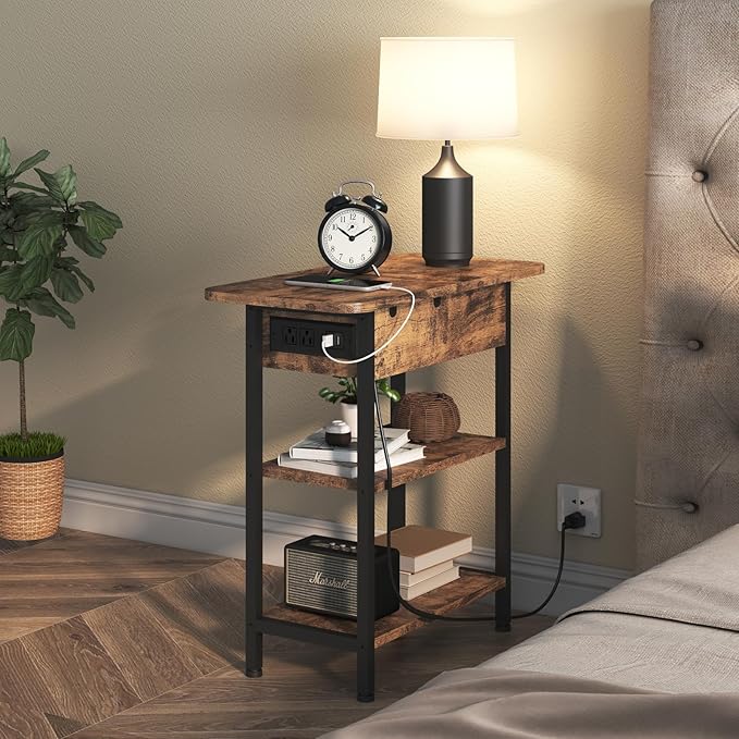 LIDYUK End Table with Charging Station, Flip Top Side Table with USB Ports and - Image 6