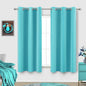 KOUFALL Turquoise Curtains for Kitchen Window Bathroom Blackout 45 Inch Length by KOUFALL