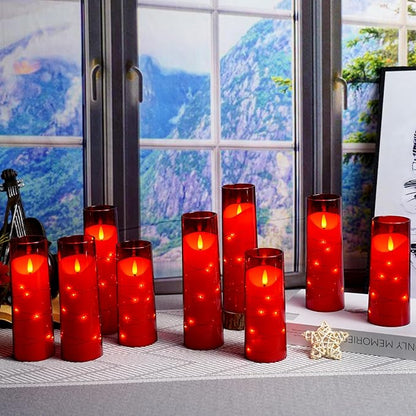 Flameless Candles with Embedded Star String, Battery Operated LED Pillar - Image 3