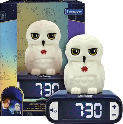 LEXiBOOK, Hedwig Nightlight Alarm Clock, Sounds and Melodies, Backlit LCD Screen by Lexibook