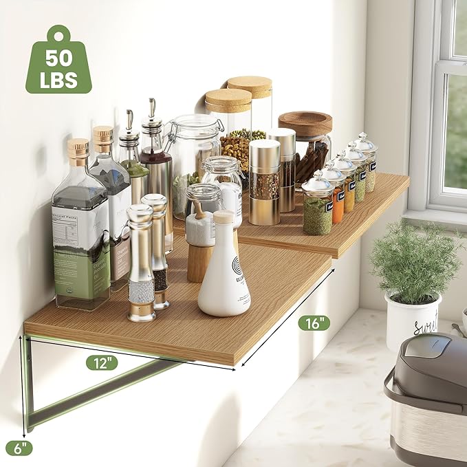 Heimlove 12 Inch Deep Floating Shelves - Image 3