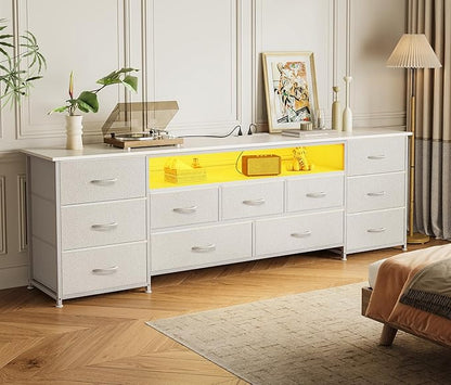Huuger 70 Inch TV Stand for 75, 80 Inch TV, 11 Drawer Long Dresser - Image 7
