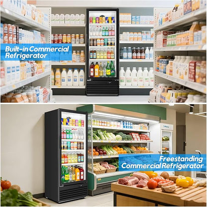 Commercial Beverage Refrigerator, 24.5" Glass Door Display Fridge, 15 Cu.Ft - Image 6