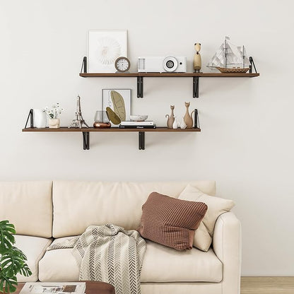 Heimlove Deep Floating Shelves for Wall, 12 Inch Deep Floating Shelves Set of 3 - Image 6