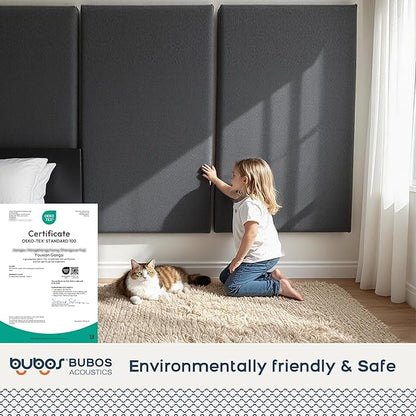 BUBOS 2 PCS Fabric Acoustic Panels, 47.2''x23.6'' Decorative Sound Dampening - Image 3