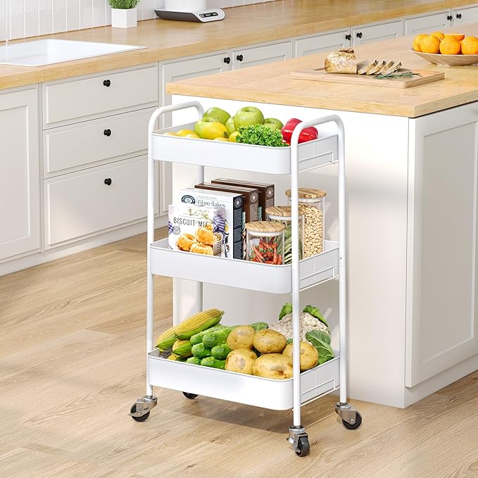 TOOLF 3-Tier Metal Rolling Cart - Image 7