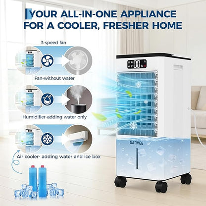 Portable Evaporative Air Cooler, 1.84Gal Touch Screen Cooler Fan - Image 4
