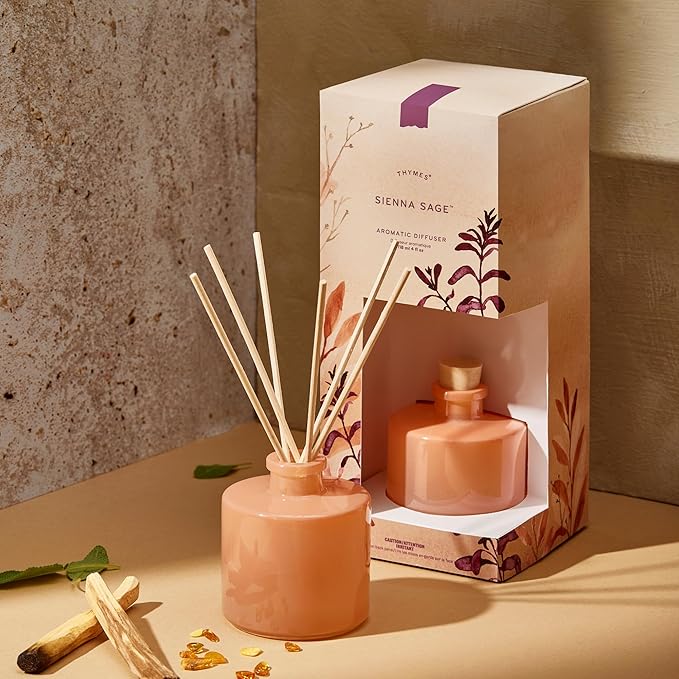 Thymes Petite Reed Diffuser Set – Includes Rattan Wood Sticks, Fragrance Oil - Image 2