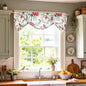 Bird Floral Tie Up Valance, Country Style, 52 x 18, 1 Panel | Soft Fabric Texture, Adjustable Length, Filters Sunlight, for Kitchen or Bedroom Windows