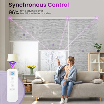Astomi Motorized Roller Shades for Windows, Smart Blinds, Voice Control - Image 2