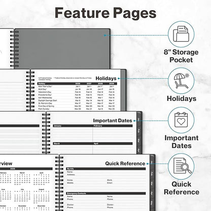 Dunwell 2026 Planner Book 8.5x11, Weekly Monthly Calendar, Jan to Dec, Large - Image 7
