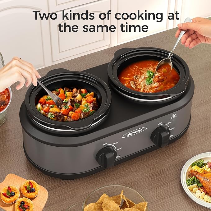 Sunvivi Dual Slow Cooker, Buffet Servers and Warmer - Image 2
